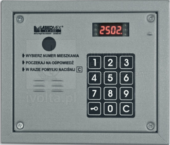 CP-2503P-SILVER Panel audio, podświetlana klawiatura, możliwość montażu modułu kamery, kolor srebrny, Laskomex
